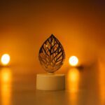 Decorative Golden Leaf Shaped Flameless LED Candles (4 Pc) - Back View by Nari Haat, Indian ethnic wear, women clothi...