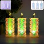 LED Flameless Decorative Candle Lights (3 Pc / Set) - Front View by Nari Haat, Indian ethnic wear, women clothing, de...
