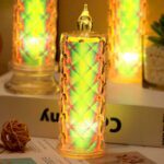 LED Flameless Decorative Candle Lights (3 Pc / Set) - Fabric Detail by Nari Haat, Indian ethnic wear, women clothing,...