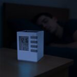 Multifunction Cube Digital Desk Clock with Pen Holder (1 Pc) - Closeup Embroidery by Nari Haat, Indian ethnic wear, w...