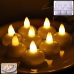 Round LED Flameless Tealight Candles - (8 Pc) - Front View by Nari Haat, Indian ethnic wear, women clothing, designer...