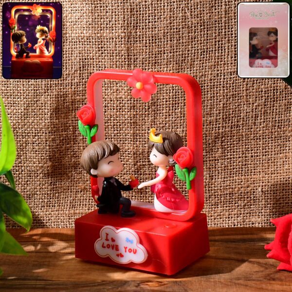 Romantic Couple Figurine with LED Light Showpiece (1 Pc) - Front View by Nari Haat, Indian ethnic wear, women clothin...