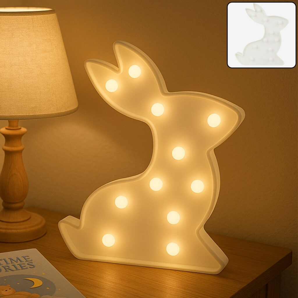 Rabbit Shaped LED Decorative Night Light (1 Pc) - Front View by Nari Haat, Indian ethnic wear, women clothing, design...