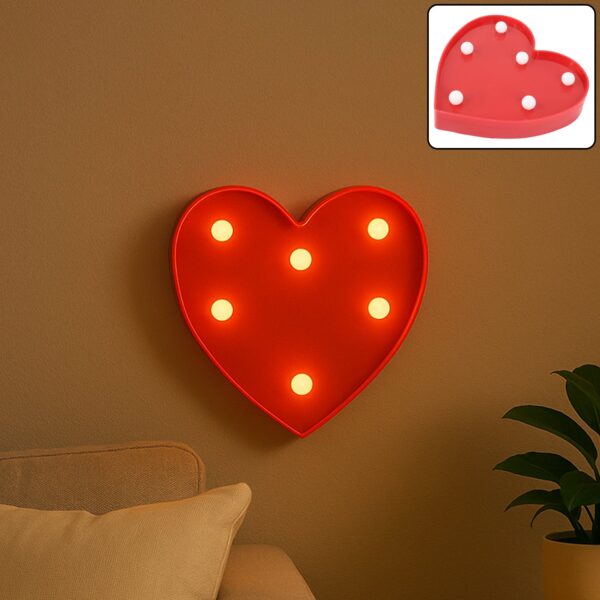 Heart Shape LED Decorative Night Light (1 Pc) - Front View by Nari Haat, Indian ethnic wear, women clothing, designer...