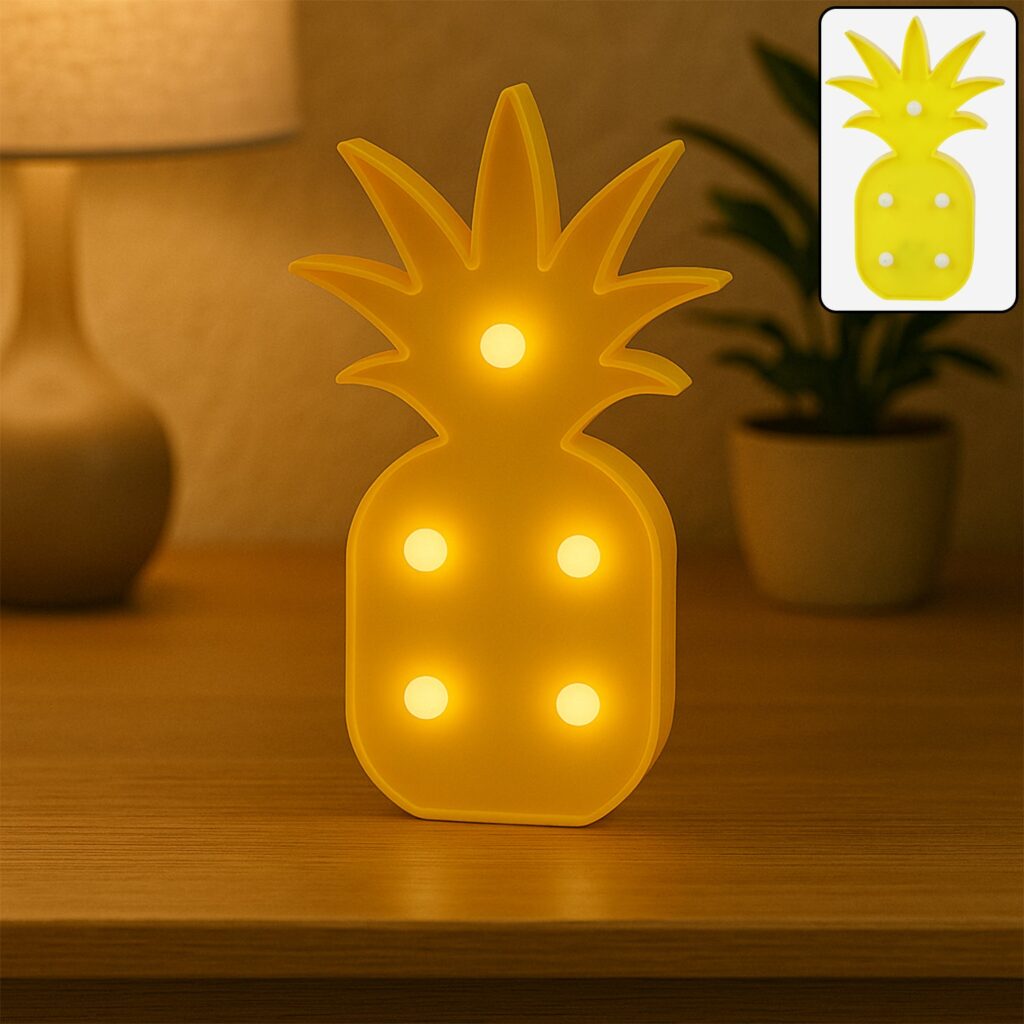 Pineapple Shaped LED Decorative Night Light (1 Pc) - Front View by Nari Haat, Indian ethnic wear, women clothing, des...