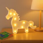 Unicorn Shaped LED Decorative Night Light (1 Pc) - Fabric Detail by Nari Haat, Indian ethnic wear, women clothing, de...