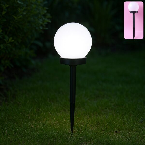 Solar-Powered LED Garden Globe Pathway Light (1 Pc) - Front View by Nari Haat, Indian ethnic wear, women clothing, de...