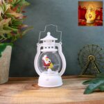 Mini LED Decorative Lantern with Santa Figurine & Handle (1 Pc) - Front View by Nari Haat, Indian ethnic wear, women ...