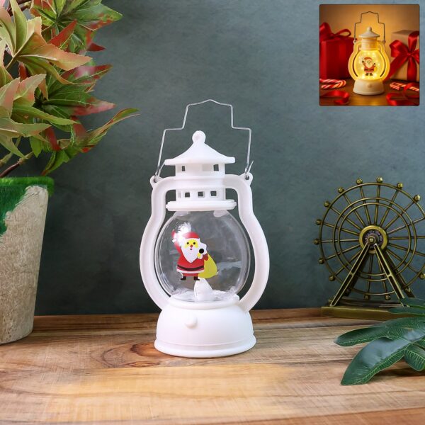 Mini LED Decorative Lantern with Santa Figurine & Handle (1 Pc) - Front View by Nari Haat, Indian ethnic wear, women ...