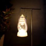 Mini LED Decorative Lantern with Santa Figurine & Handle (1 Pc) - Neckline Detail by Nari Haat, Indian ethnic wear, w...
