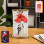 Wedding Couple with LED Rose Lamp (1 Pc) - Front View by Nari Haat, Indian ethnic wear, women clothing, designer suit