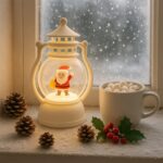 Mini LED Decorative Lantern with Santa Figurine (1 Pc) - Back View by Nari Haat, Indian ethnic wear, women clothing, ...