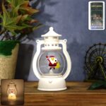 Mini LED Decorative Lantern with Santa Figurine (1 Pc) - Front View by Nari Haat, Indian ethnic wear, women clothing,...