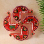 Acrylic Swastik Shubh Labh Wall Hanging  (1 Pc) - Front View by Nari Haat, Indian ethnic wear, women clothing, design...