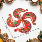 Acrylic Swastik Shubh Labh Wall Hanging  (1 Pc) - Back View by Nari Haat, Indian ethnic wear, women clothing, designe...