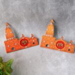 Shubh Labh Ram Temple / Mandir Design Decorative Wall Sticker (2 Pc) - Back View by Nari Haat, Indian ethnic wear, wo...