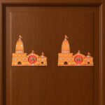 Shubh Labh Ram Temple / Mandir Design Decorative Wall Sticker (2 Pc) - Neckline Detail by Nari Haat, Indian ethnic we...