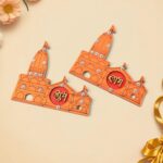 Shubh Labh Ram Temple / Mandir Design Decorative Wall Sticker (2 Pc) - Fabric Detail by Nari Haat, Indian ethnic wear...