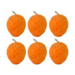 Set of 6 Laddu-Shaped Wax Candles with Silver Leaf Decoration - Sleeve Design by Nari Haat, Indian ethnic wear, women...