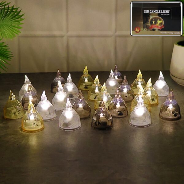 Premium 24 Piece LED Candle Lights Set – Flameless Decorative Tealight Candles - Front View by Nari Haat, Indian et...