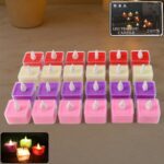 Set of 24 Multi-Color LED Tealight Candles - Front View by Nari Haat, Indian ethnic wear, women clothing, designer suit