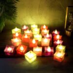 Set of 24 Multi-Color LED Tealight Candles - Back View by Nari Haat, Indian ethnic wear, women clothing, designer suit