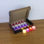 Set of 24 Multi-Color LED Tealight Candles - Full Detail by Nari Haat, Indian ethnic wear, women clothing, designer suit