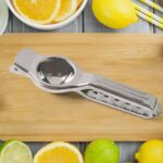 Supermom 2-in-1 Heavy Duty Stainless Steel Lemon Squeezer with Built-in Bottle Opener - Back View by Nari Haat, India...