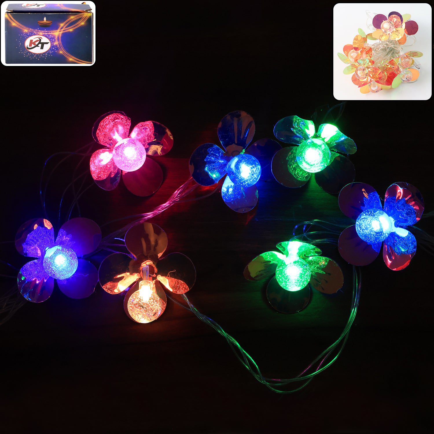 Light-01_8bd74f64-a682-4c9e-95c8-42e1a584d328.jpg Decorative Flower LED String Lights (8 Meter) - Front View by Nari Haat, Indian ethnic wear, women clothing, designer...