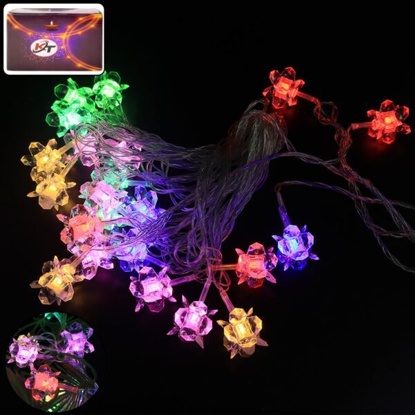 Crystal Flower LED Decorative String Light (8 Meter) - Front View by Nari Haat, Indian ethnic wear, women clothing, d...
