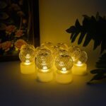 LED Ball Shaped Decorative Light with Mesh Cover (12 Pc / Set) - Fabric Detail by Nari Haat, Indian ethnic wear, wome...