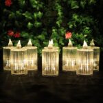 Premium Crystal Effect LED Flameless Candle Lights (8 Pc) - Fabric Detail by Nari Haat, Indian ethnic wear, women clo...