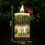 Premium Crystal Effect LED Flameless Candle Lights (8 Pc) - Closeup Embroidery by Nari Haat, Indian ethnic wear, wome...