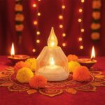 LED Flameless Decorative Diyas - (8 Pc) - Neckline Detail by Nari Haat, Indian ethnic wear, women clothing, designer ...