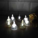 LED Flameless Decorative Diyas - (8 Pc) - Closeup Embroidery by Nari Haat, Indian ethnic wear, women clothing, design...