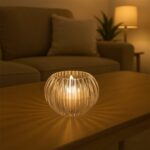 Crystal Design LED Flameless Tealight Candles (6 Pc) - Neckline Detail by Nari Haat, Indian ethnic wear, women clothi...