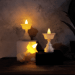 Set of 8 White Water Sensor LED Diyas - Full Detail by Nari Haat, Indian ethnic wear, women clothing, designer suit