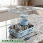 Premium Stainless Steel Compartment Lunch Box 1 Set - Full Detail by Nari Haat, Indian ethnic wear, women clothing, d...