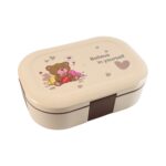 Cute Teddy Printed Kids Lunch Box (500Ml / 1 Pc) - Sleeve Design by Nari Haat, Indian ethnic wear, women clothing, de...