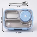 Premium Stainless Steel Compartment Lunch Box 1 Set - Neckline Detail by Nari Haat, Indian ethnic wear, women clothin...