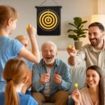 Magnetic Roll-Up Dartboard Game - (12-inch / Set) - Closeup Embroidery by Nari Haat, Indian ethnic wear, women clothi...