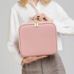 Pink Premium LED Light Makeup Organizer Box (1 Pc) - Closeup Embroidery by Nari Haat, Indian ethnic wear, women cloth...