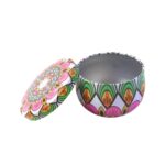 Premium Decorative Mandala Printed Metal Candle Container (1 Pc) - Sleeve Design by Nari Haat, Indian ethnic wear, wo...