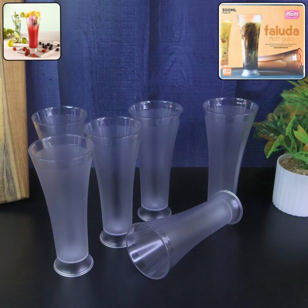 Supermom Plastic Faluda Matt Glass Set (300ML / 6 Pc) - Front View by Nari Haat, Indian ethnic wear, women clothing, ...