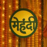 Mehndi Ceremony Wall Hanging / Backdrop Sign Name Plate (1 Pc) - Neckline Detail by Nari Haat, Indian ethnic wear, wo...