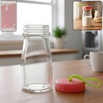 Premium Glass Bottle with Leak-Proof Lid 300 ML - Front View by Nari Haat, Indian ethnic wear, women clothing, design...