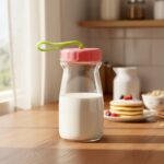 Premium Glass Bottle with Leak-Proof Lid 300 ML - Neckline Detail by Nari Haat, Indian ethnic wear, women clothing, d...