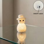 Snowman-Shaped Decorative LED Night Lamp (1 Pc) - Closeup Embroidery by Nari Haat, Indian ethnic wear, women clothing...