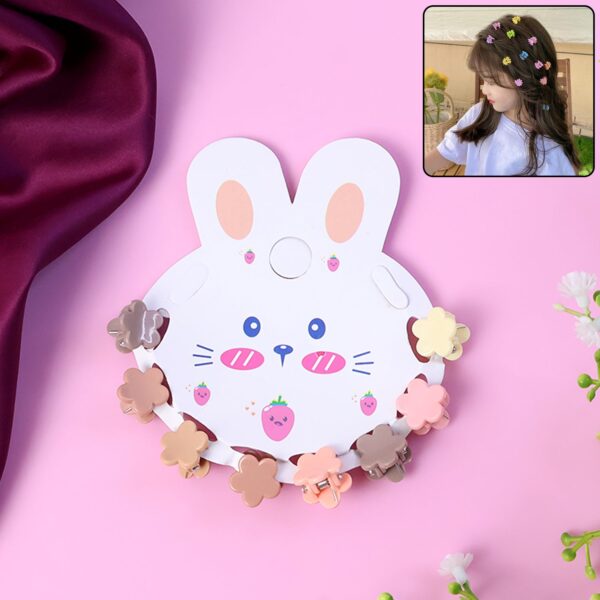 Premium Flower-Shaped Mini Hair Claw Clip Set - Front View by Nari Haat, Indian ethnic wear, women clothing, designer...