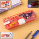 Plastic Pencil Box with LED Light & Cartoon Print (1 Pc) - Front View by Nari Haat, Indian ethnic wear, women clothin...